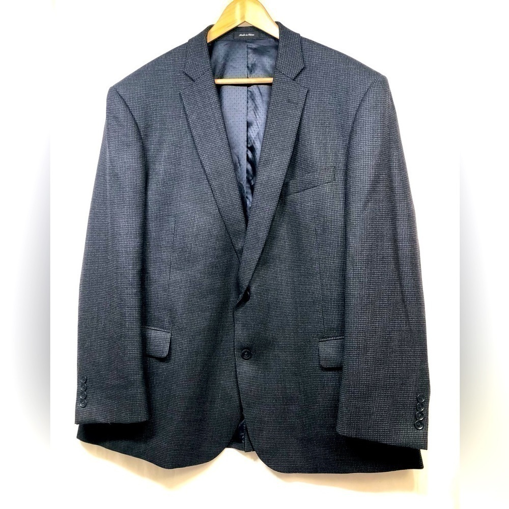 Jean Paul Germain Tweed Navy Blue Blazer Sport Coat Wool Blend Mens 50R